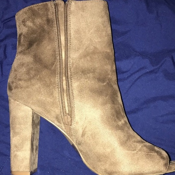 Fashion Nova Taupe Heel Booties - Picture 2 of 2